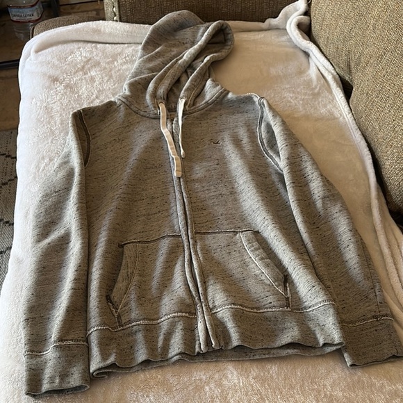 Gently Loved Unisex Gray Hoodie Zip Up by HOLLISTER - Picture 1 of 10